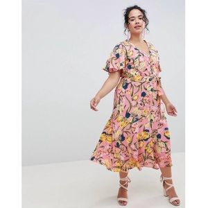 ASOS curve midi tea dress in floral print